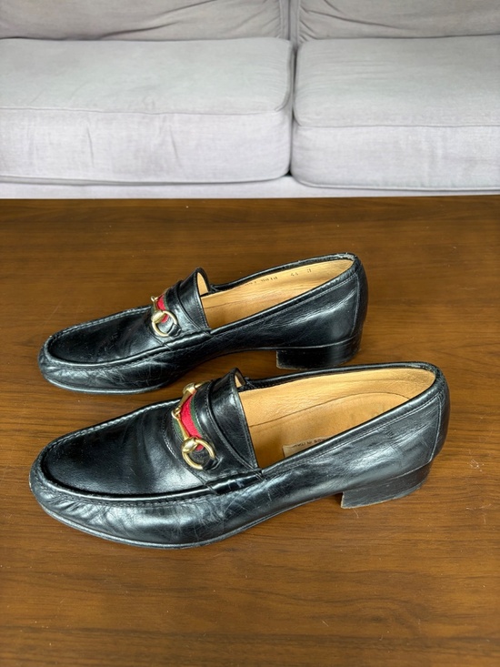 Vintage 1970’s Gucci Horsebit Loafers Black Leather Men’s 46 M IT/12.6 US main image 5
